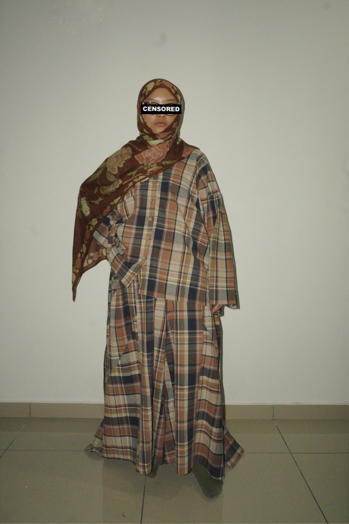 Sarai Tiered Flare Pants in Tartan