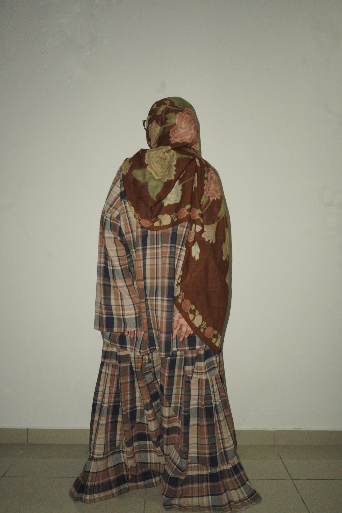 Sarai Gathered Top in Tartan