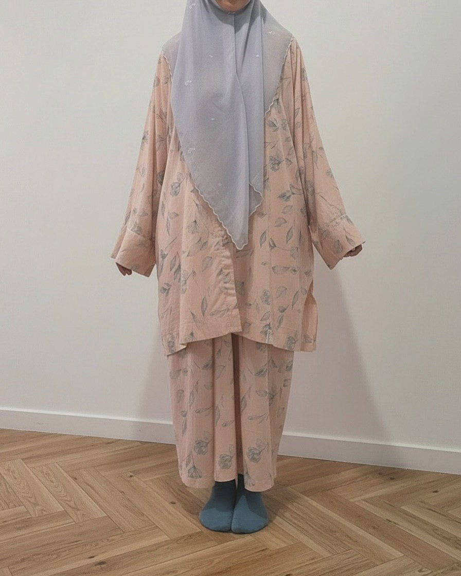 HATISAMA ‘26: Teh Loose Kurung Set in Mekar Merona