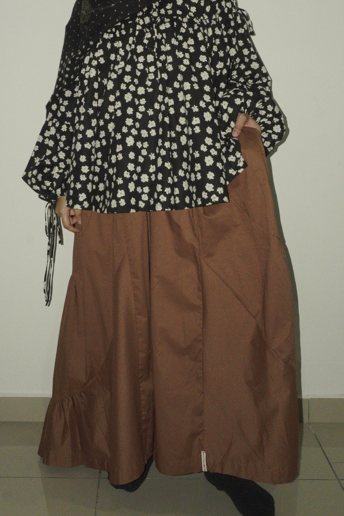 Sarai Tiered Flare Pants in Biscuit
