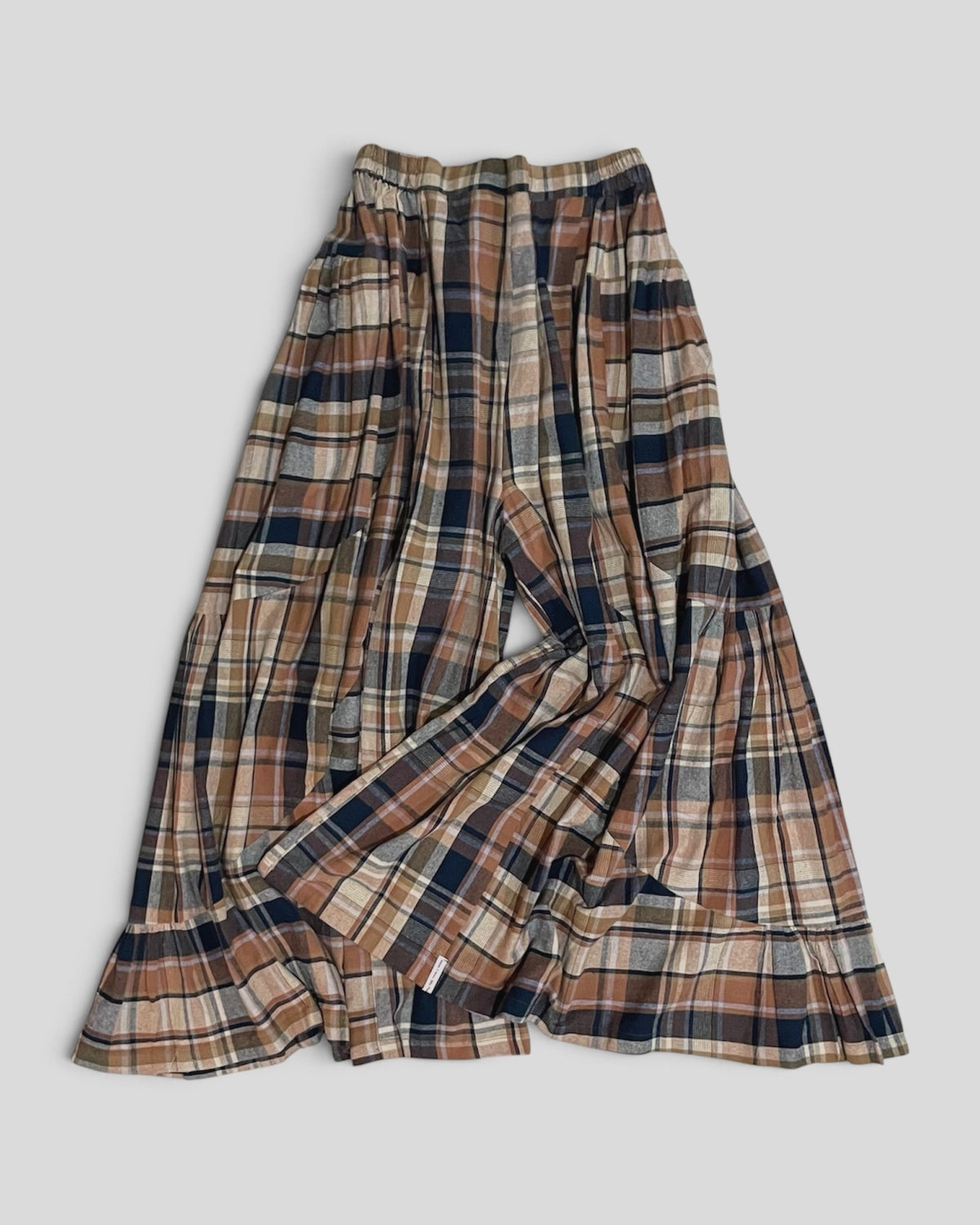 Sarai Tiered Flare Pants in Tartan