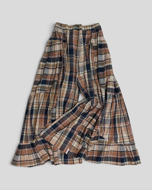 Sarai Tiered Flare Pants in Tartan