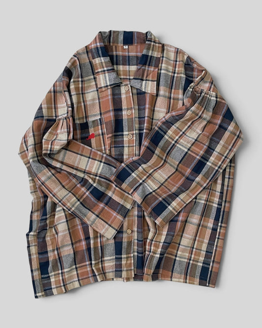 Sarai Gathered Top in Tartan