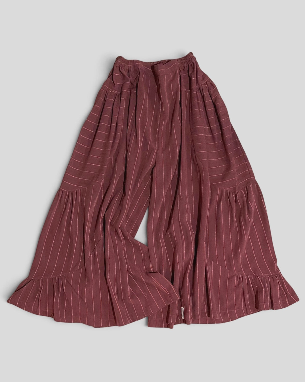 Sarai Tiered Flare Pants in Plum
