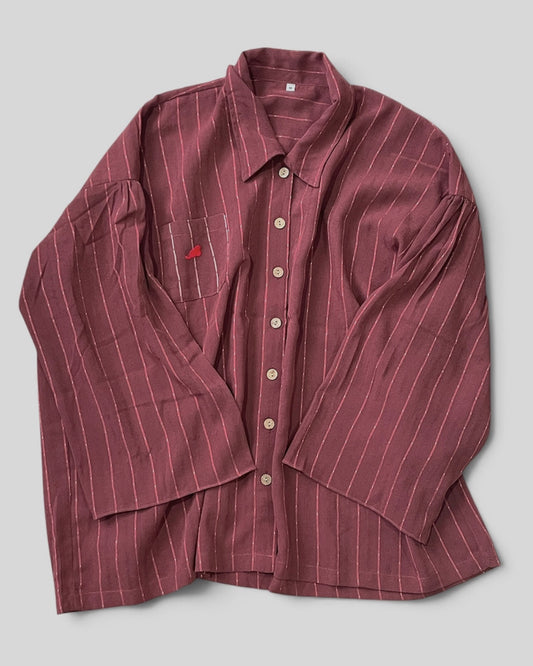 Sarai Gathered Top in Plum