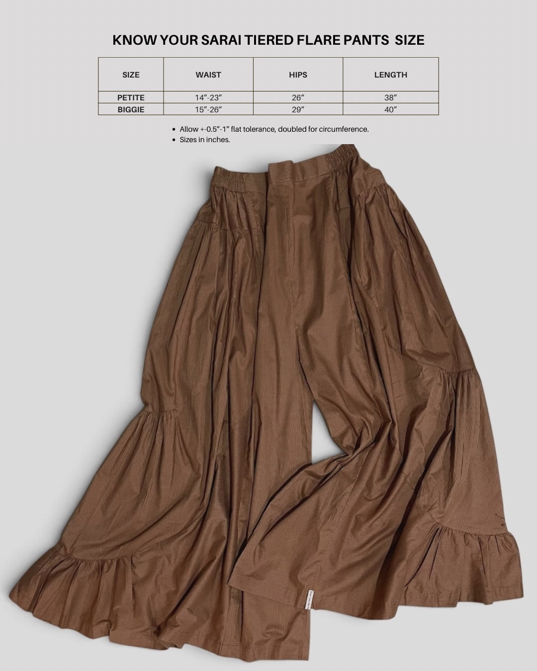 Sarai Tiered Flare Pants in Biscuit