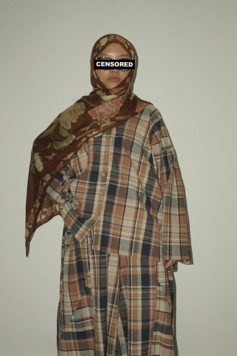 Sarai Gathered Top in Tartan